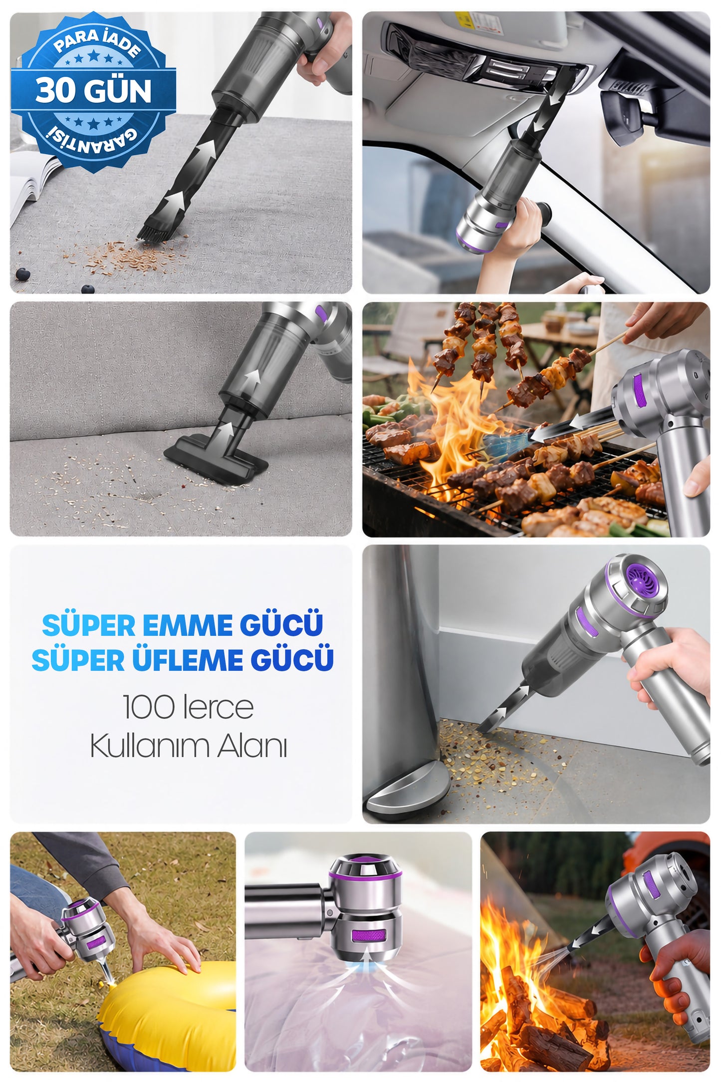 Şarjlı El Süpürgesi 19.000Pa Ultra Emiş Güçlü