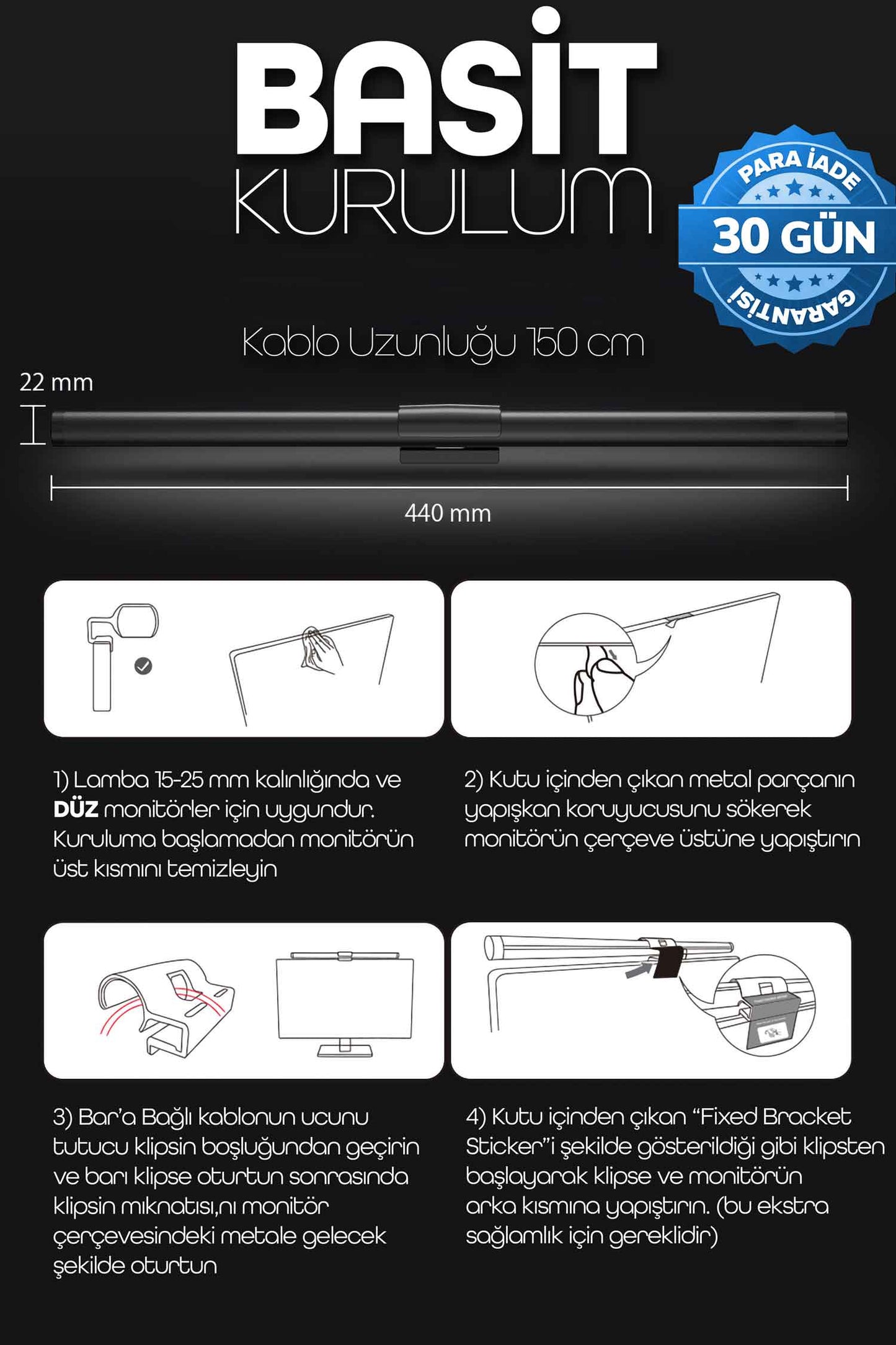 Monitör Lambası Kumandalı