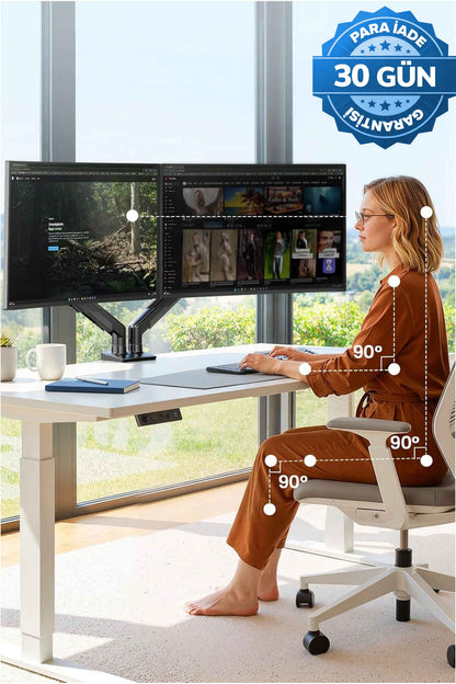 Hareketli Monitör Kolu 2026 Ergonomik Gazlı