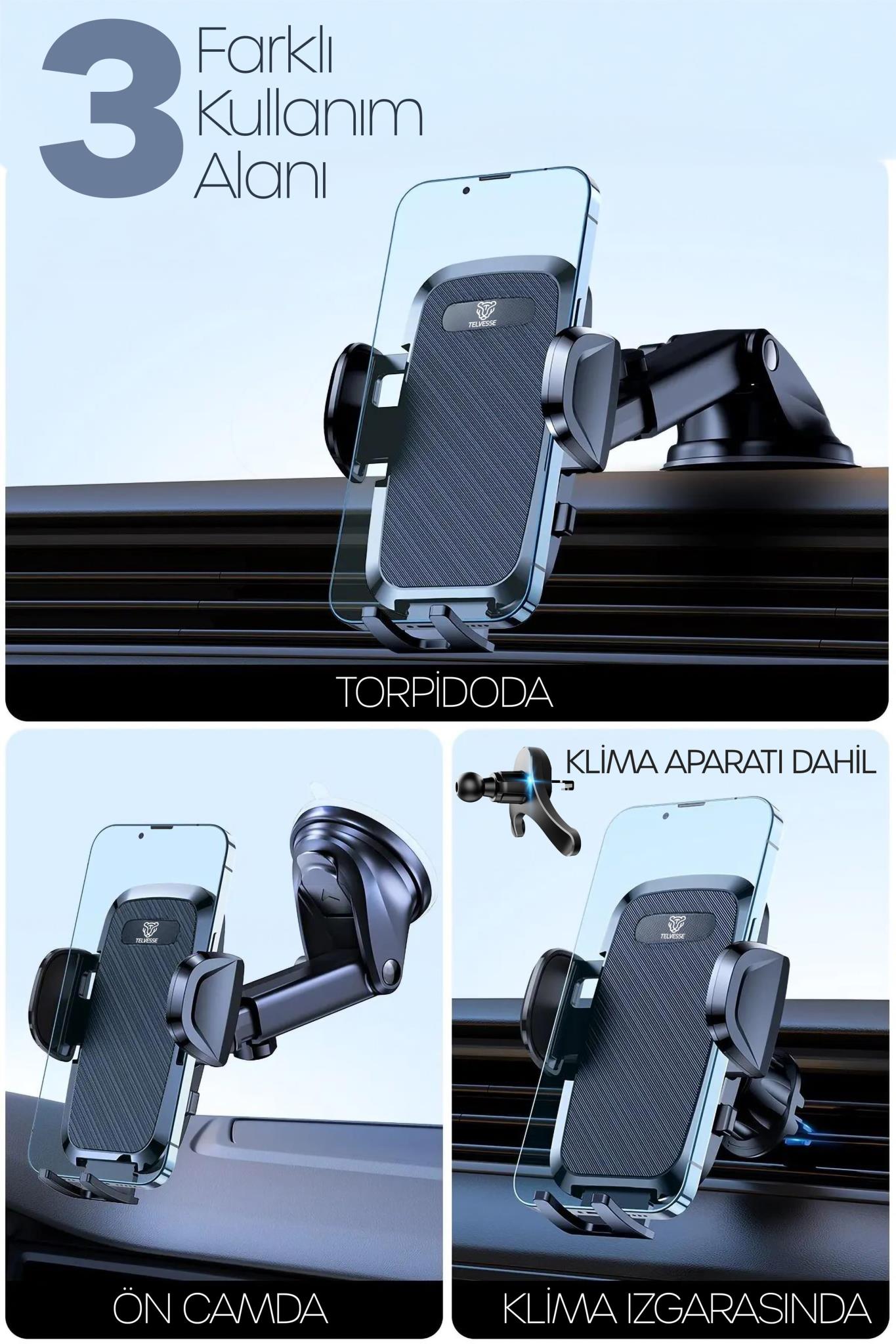2026 Torpido + Klima Aparatlı Telefon Tutucu