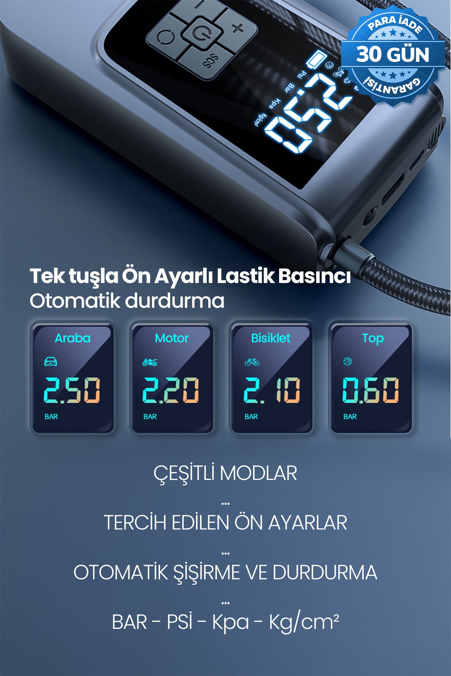 Şarjlı Taşınabilir Çok Amaçlı Kompresör