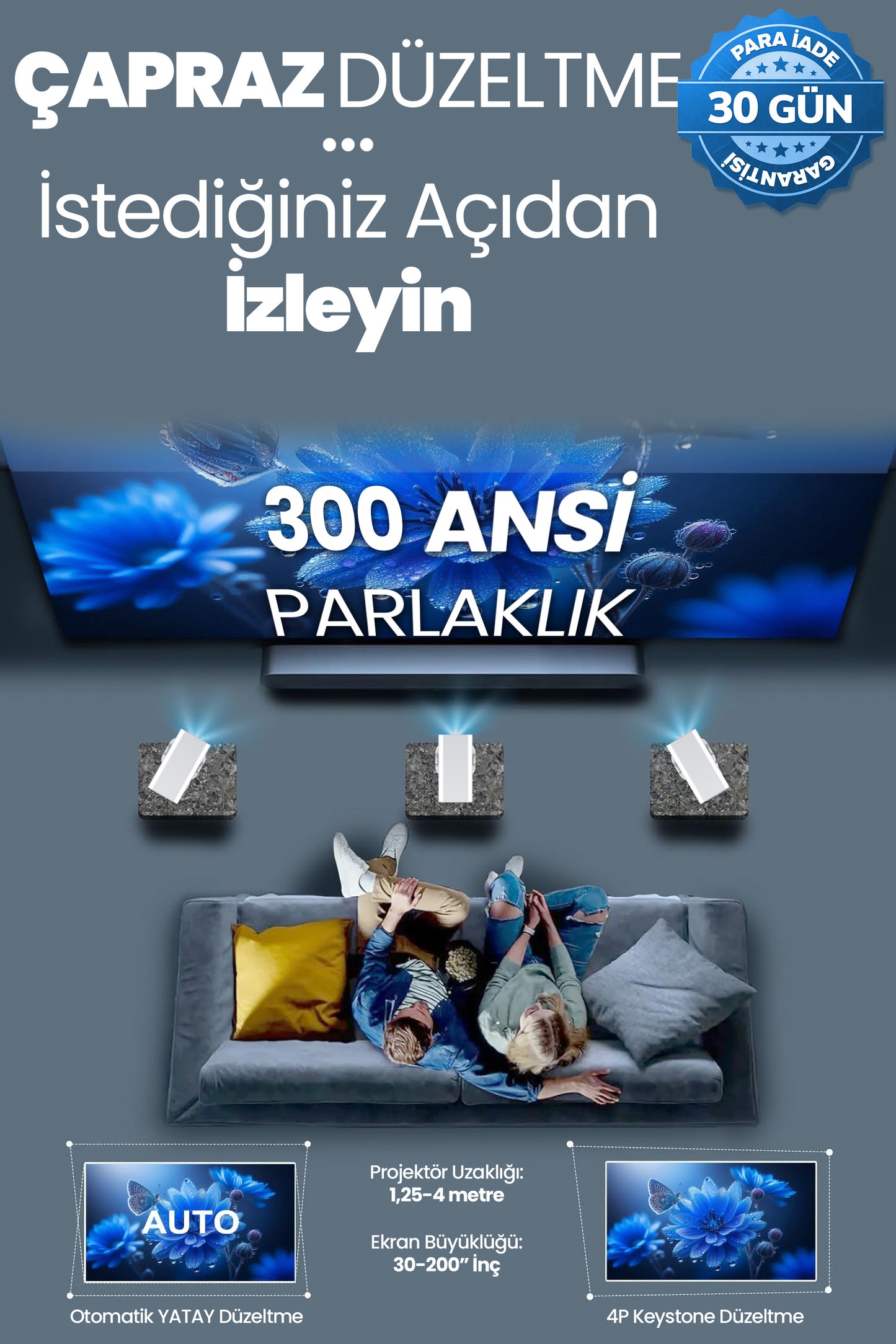 Sun602 Ev Sineması Projektör Auto Focus