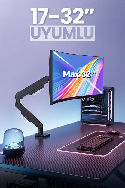 Hareketli Monitör Kolu 2026 Ergonomik Gazlı