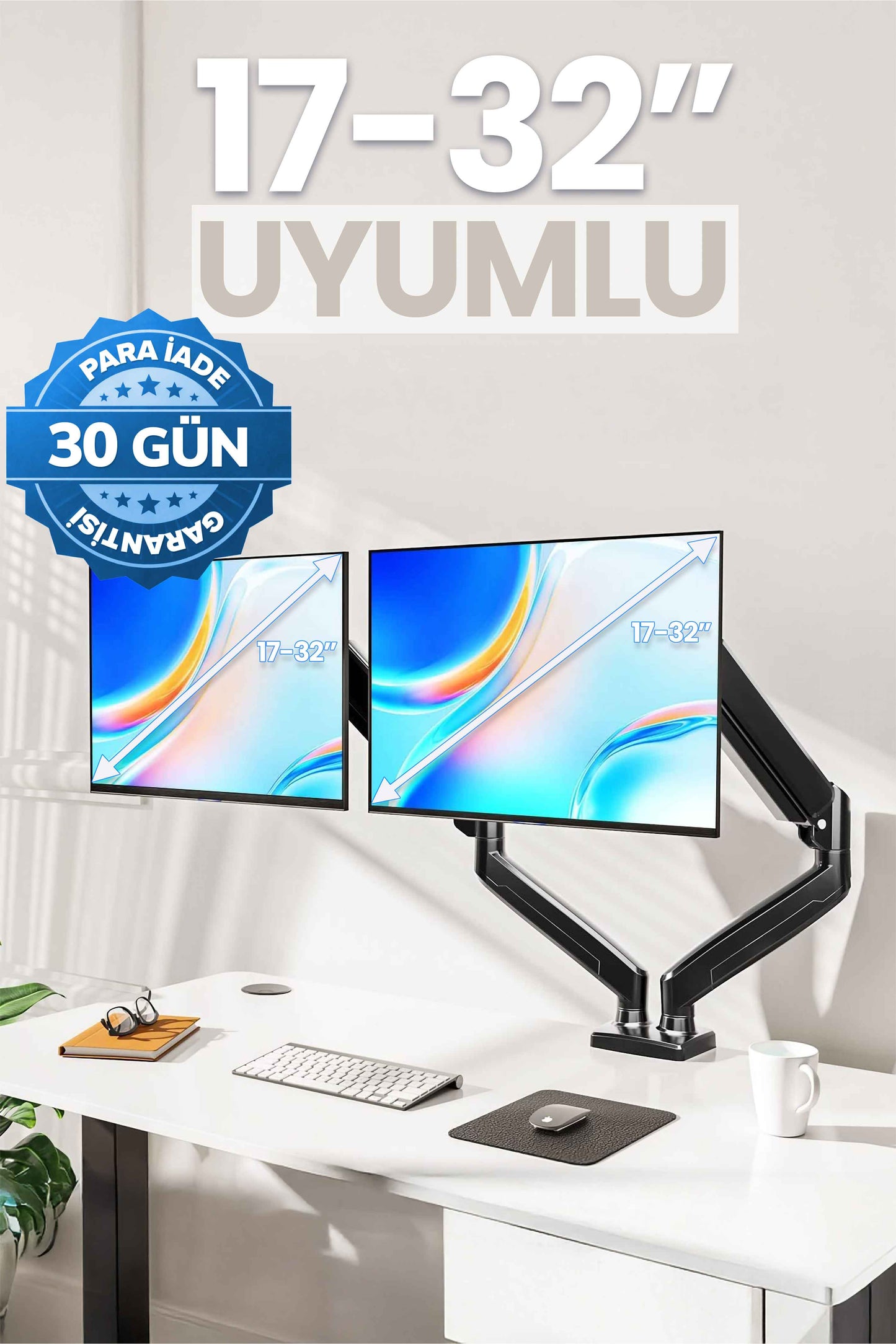 Hareketli Monitör Kolu 2026 Ergonomik Gazlı