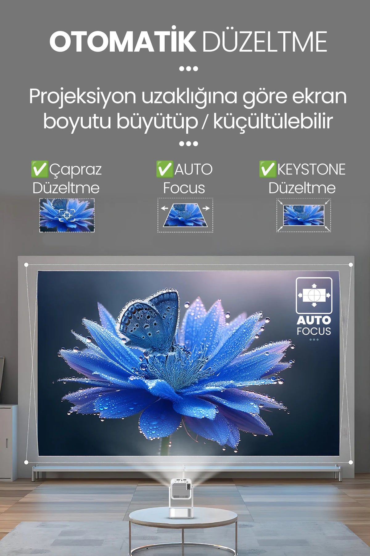 Ev Sineması Projektör Auto Focus