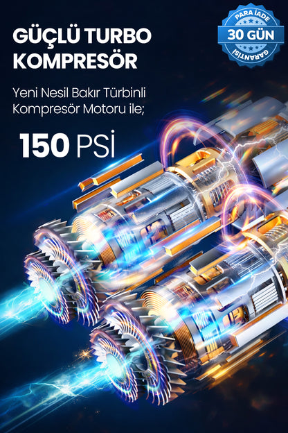 Şarjlı Taşınabilir Çok Amaçlı Kompresör