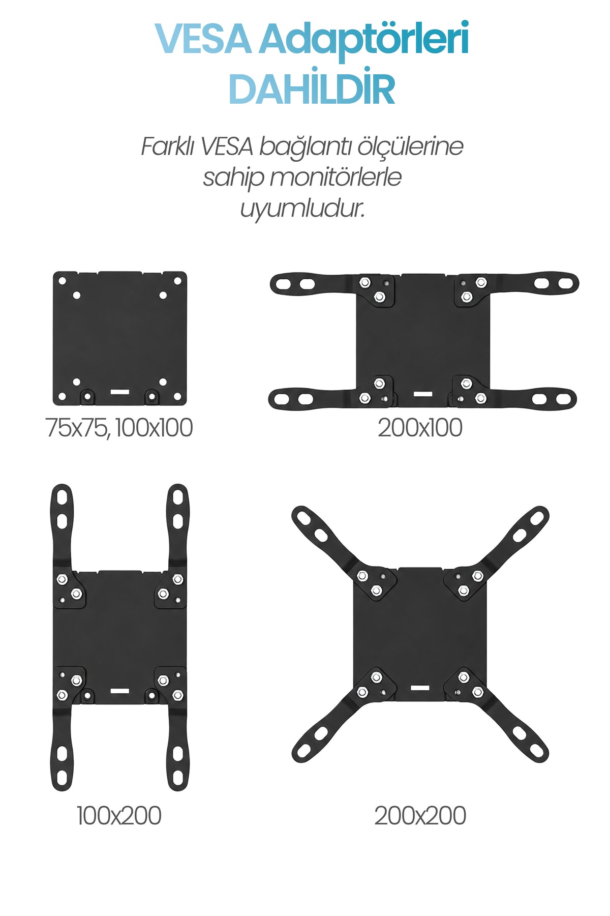 Armada Monitör Kolu Arm 75x75 – 200x200 VESA Uyumluluğu — 24"–57" 30kg Kapasiteli