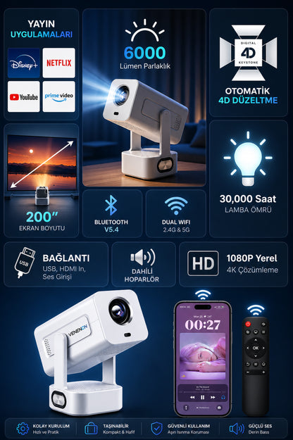Ev Sineması Projektör Auto Focus