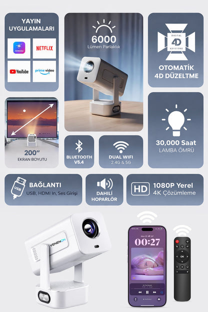 Ev Sineması Projektör Auto Focus